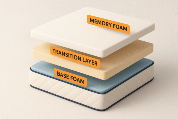 3 layers in a memory foam mattress