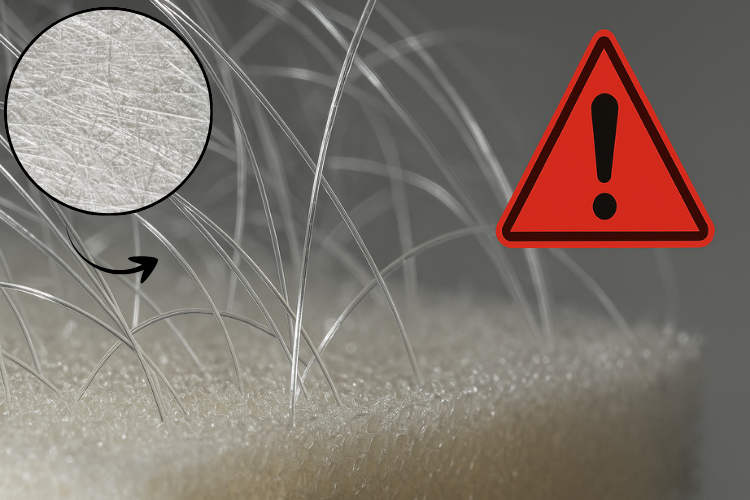check for fiberglass in foam mattress