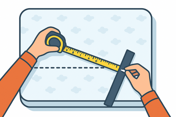 step 2- measure and mark the foam