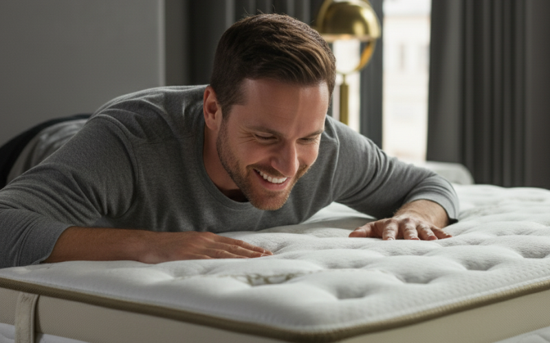 checking Saatva mattress for chemical odor