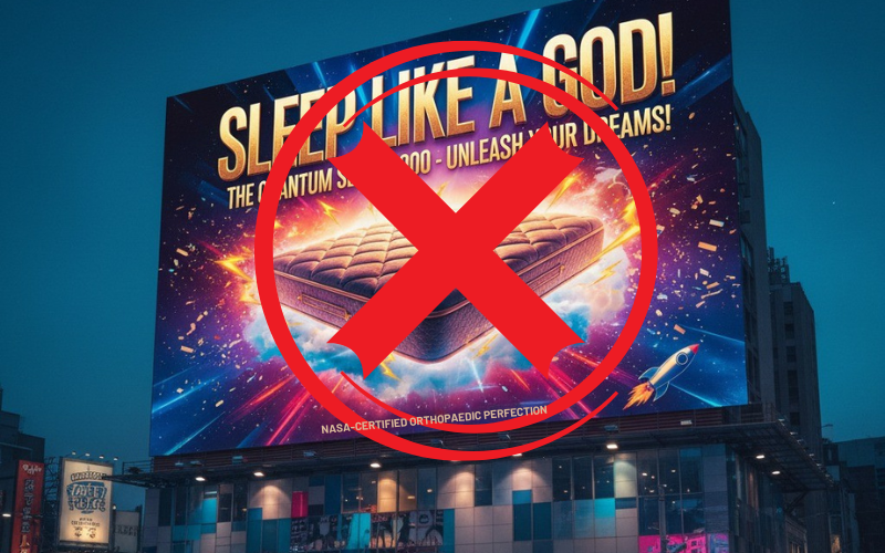 cut through flashy mattress advertising